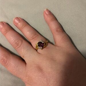 Vintage Gold and Purple Gemstone Ring